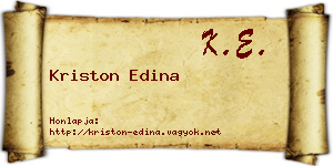 Kriston Edina névjegykártya